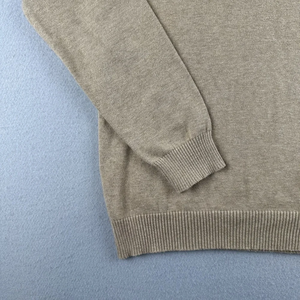 Club Room Mock Neck 3-Button 100% Cotton Pullover Mens Sweater Brown Size Medium
